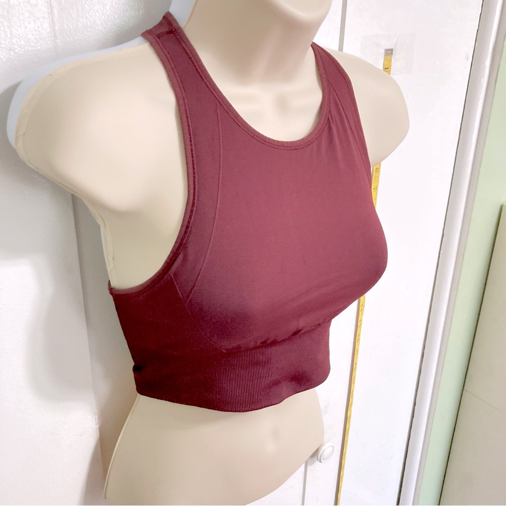 LULULEMON Ebb To Train Garnet Red Racerback Sports Bra Crop Top XXXS size 2